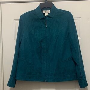 N Touch Women's Teal Faux Suede Size 14 Jacket